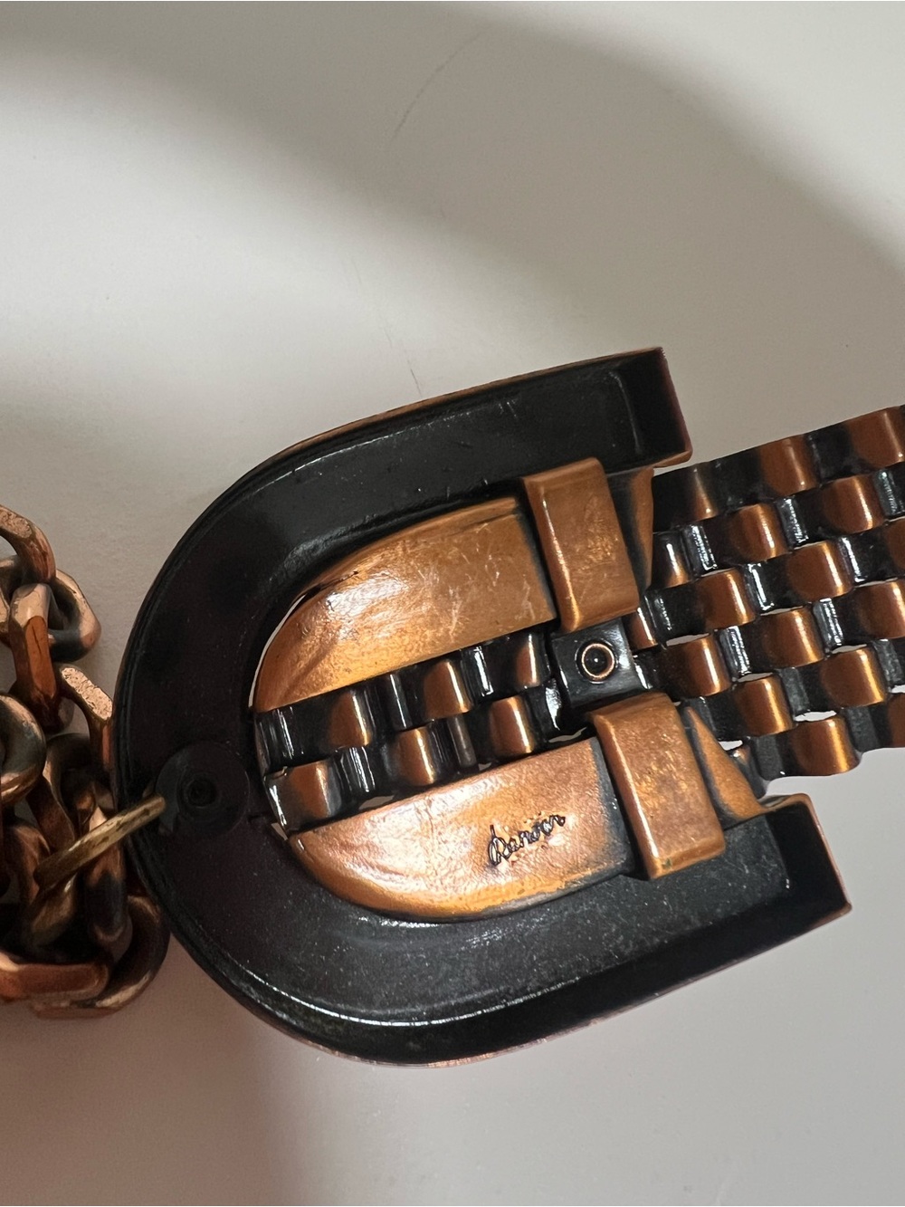 Copper basket weave Renoir belt - Picture 2 of 3